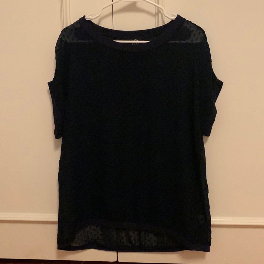 Sheer navy top